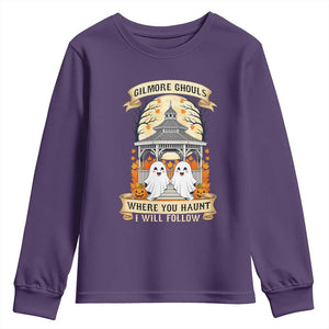 Gilmore Ghouls Halloween Ghost Youth Sweatshirt Cute Couple Spooky Boo with Fall Gazebo TS02 Purple Print Your Wear