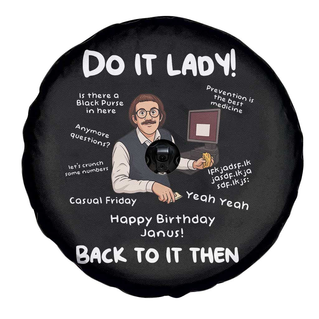 Do It Lady and Back To It Then Spare Tire Cover Funny Office Joke Vintage Mustache Guy Meme TS02 Print Your Wear