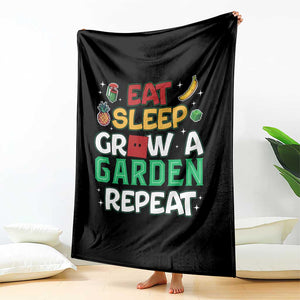 Eat Sleep Grow a Garden Repeat Throw Blanket Funny Gamer-Inspired Gardening Gift for Plant Lovers TS02 Print Your Wear