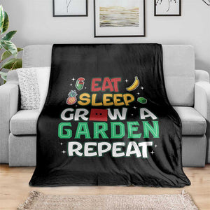 Eat Sleep Grow a Garden Repeat Throw Blanket Funny Gamer-Inspired Gardening Gift for Plant Lovers TS02 Print Your Wear