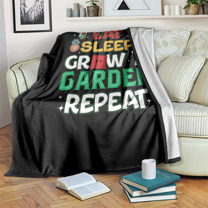 Eat Sleep Grow a Garden Repeat Throw Blanket Funny Gamer-Inspired Gardening Gift for Plant Lovers TS02 Print Your Wear