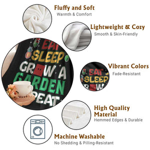 Eat Sleep Grow a Garden Repeat Throw Blanket Funny Gamer-Inspired Gardening Gift for Plant Lovers TS02 Print Your Wear