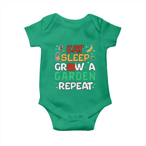Eat Sleep Grow a Garden Repeat Baby Onesie Funny Gamer-Inspired Gardening Gift for Plant Lovers TS02 Irish Green Print Your Wear