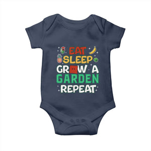 Eat Sleep Grow a Garden Repeat Baby Onesie Funny Gamer-Inspired Gardening Gift for Plant Lovers TS02 Navy Print Your Wear