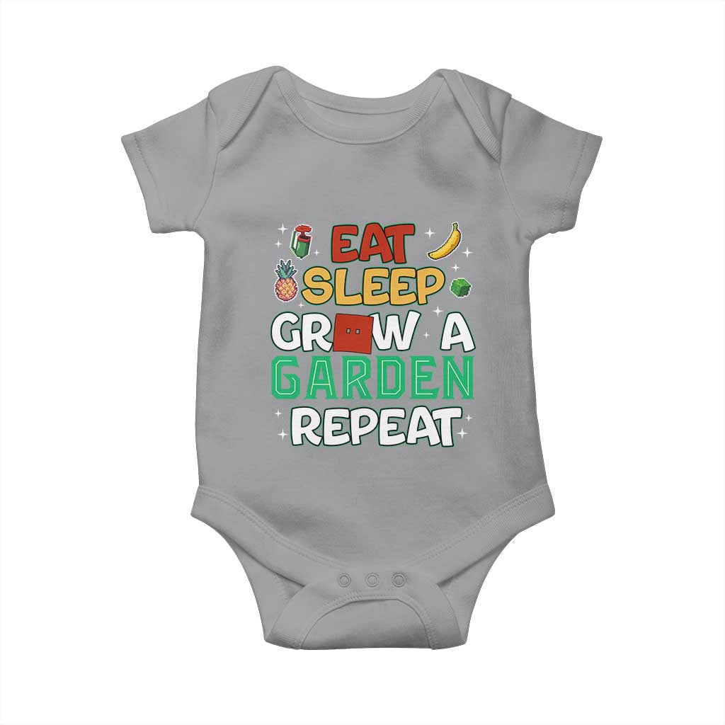 Eat Sleep Grow a Garden Repeat Baby Onesie Funny Gamer-Inspired Gardening Gift for Plant Lovers TS02 Sport Gray Print Your Wear