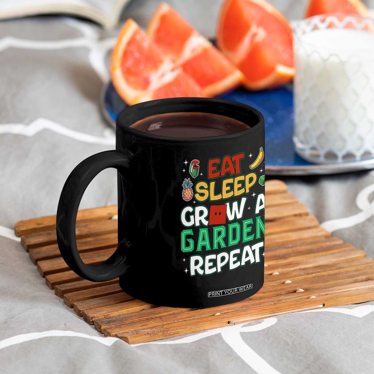 Eat Sleep Grow a Garden Repeat Coffee Mug Funny Gamer-Inspired Gardening Gift for Plant Lovers TS02 Print Your Wear