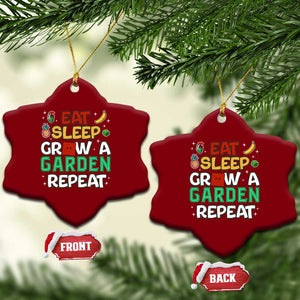 Eat Sleep Grow a Garden Repeat Ceramic Ornament Funny Gamer-Inspired Gardening Gift for Plant Lovers TS02 Print Your Wear