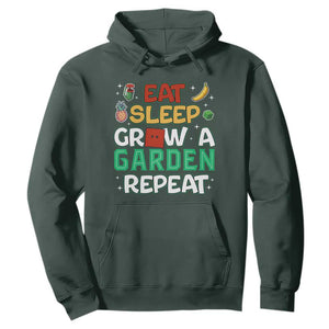Eat Sleep Grow a Garden Repeat Hoodie Funny Gamer-Inspired Gardening Gift for Plant Lovers TS02 Dark Forest Green Print Your Wear