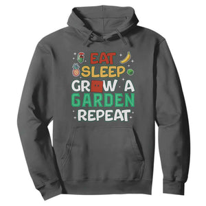Eat Sleep Grow a Garden Repeat Hoodie Funny Gamer-Inspired Gardening Gift for Plant Lovers TS02 Dark Heather Print Your Wear
