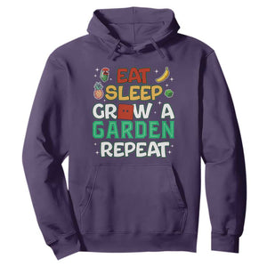 Eat Sleep Grow a Garden Repeat Hoodie Funny Gamer-Inspired Gardening Gift for Plant Lovers TS02 Purple Print Your Wear