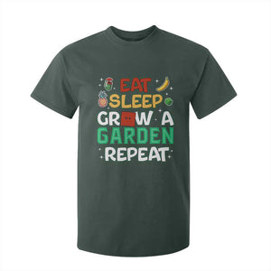 Eat Sleep Grow a Garden Repeat T Shirt For Kid Funny Gamer-Inspired Gardening Gift for Plant Lovers TS02 Dark Forest Green Print Your Wear