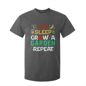 Eat Sleep Grow a Garden Repeat T Shirt For Kid Funny Gamer-Inspired Gardening Gift for Plant Lovers TS02 Dark Heather Print Your Wear