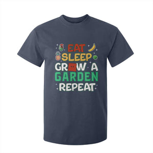 Eat Sleep Grow a Garden Repeat T Shirt For Kid Funny Gamer-Inspired Gardening Gift for Plant Lovers TS02 Navy Print Your Wear