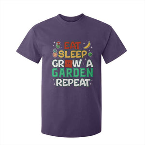 Eat Sleep Grow a Garden Repeat T Shirt For Kid Funny Gamer-Inspired Gardening Gift for Plant Lovers TS02 Purple Print Your Wear