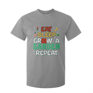 Eat Sleep Grow a Garden Repeat T Shirt For Kid Funny Gamer-Inspired Gardening Gift for Plant Lovers TS02 Sport Gray Print Your Wear