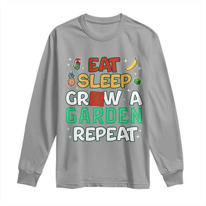 Eat Sleep Grow a Garden Repeat Long Sleeve Shirt Funny Gamer-Inspired Gardening Gift for Plant Lovers TS02 Sport Gray Print Your Wear