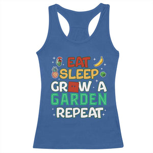 Eat Sleep Grow a Garden Repeat Racerback Tank Top Funny Gamer-Inspired Gardening Gift for Plant Lovers TS02 Royal Blue Print Your Wear