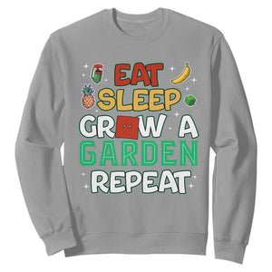 Eat Sleep Grow a Garden Repeat Sweatshirt Funny Gamer-Inspired Gardening Gift for Plant Lovers TS02 Sport Gray Print Your Wear