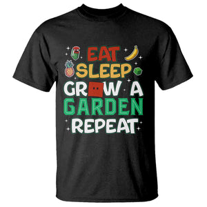 Eat Sleep Grow a Garden Repeat T Shirt Funny Gamer-Inspired Gardening Gift for Plant Lovers TS02 Black Print Your Wear