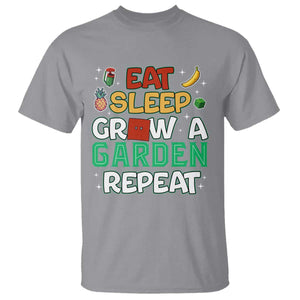 Eat Sleep Grow a Garden Repeat T Shirt Funny Gamer-Inspired Gardening Gift for Plant Lovers TS02 Sport Gray Print Your Wear