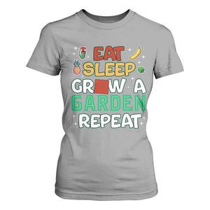 Eat Sleep Grow a Garden Repeat T Shirt For Women Funny Gamer-Inspired Gardening Gift for Plant Lovers TS02 Sport Gray Print Your Wear