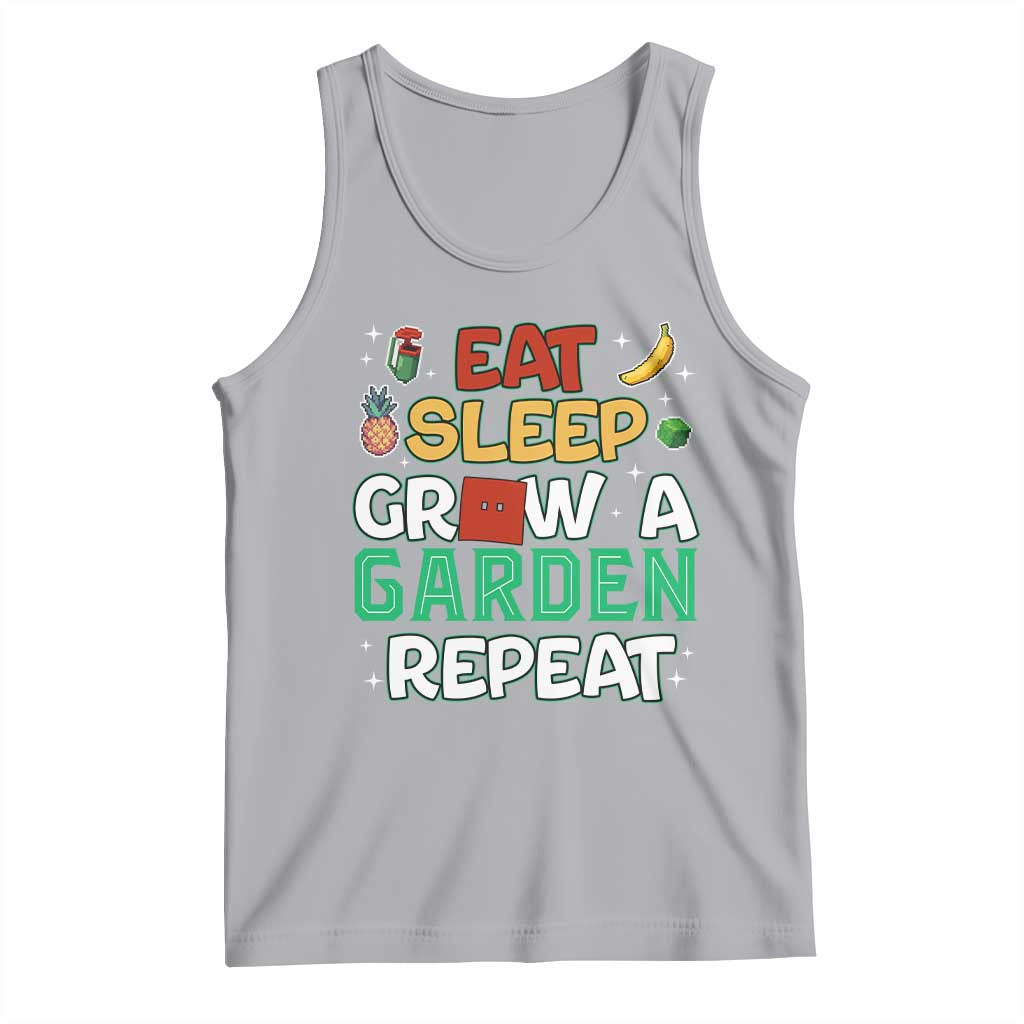 Eat Sleep Grow a Garden Repeat Tank Top Funny Gamer-Inspired Gardening Gift for Plant Lovers TS02 Athletic Heather Print Your Wear
