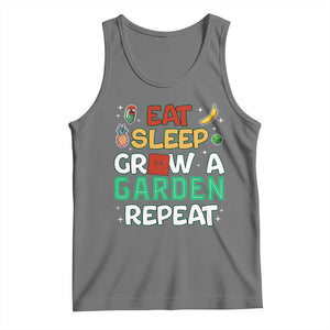 Eat Sleep Grow a Garden Repeat Tank Top Funny Gamer-Inspired Gardening Gift for Plant Lovers TS02 Black Heather Print Your Wear