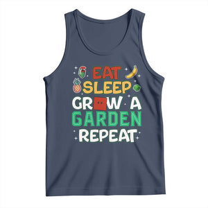 Eat Sleep Grow a Garden Repeat Tank Top Funny Gamer-Inspired Gardening Gift for Plant Lovers TS02 Navy Print Your Wear