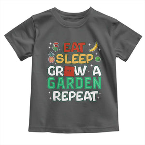 Eat Sleep Grow a Garden Repeat Toddler T Shirt Funny Gamer-Inspired Gardening Gift for Plant Lovers TS02 Dark Heather Print Your Wear