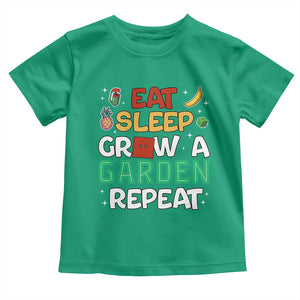 Eat Sleep Grow a Garden Repeat Toddler T Shirt Funny Gamer-Inspired Gardening Gift for Plant Lovers TS02 Irish Green Print Your Wear