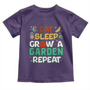 Eat Sleep Grow a Garden Repeat Toddler T Shirt Funny Gamer-Inspired Gardening Gift for Plant Lovers TS02 Purple Print Your Wear
