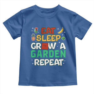 Eat Sleep Grow a Garden Repeat Toddler T Shirt Funny Gamer-Inspired Gardening Gift for Plant Lovers TS02 Royal Blue Print Your Wear