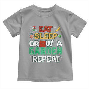 Eat Sleep Grow a Garden Repeat Toddler T Shirt Funny Gamer-Inspired Gardening Gift for Plant Lovers TS02 Sport Gray Print Your Wear