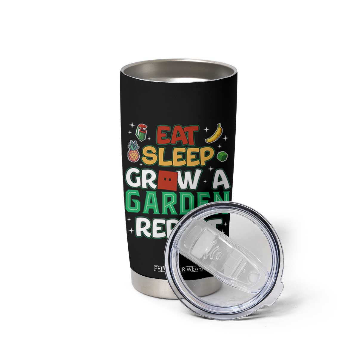 Eat Sleep Grow a Garden Repeat Tumbler Cup Funny Gamer-Inspired Gardening Gift for Plant Lovers TS02 Print Your Wear