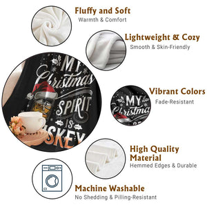 Funny My Christmas Spirit Is Whiskey Throw Blanket Holiday Drinking Festive Spirit TS02 Print Your Wear