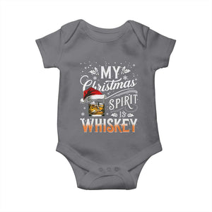 Funny My Christmas Spirit Is Whiskey Baby Onesie Holiday Drinking Festive Spirit TS02 Charcoal Print Your Wear