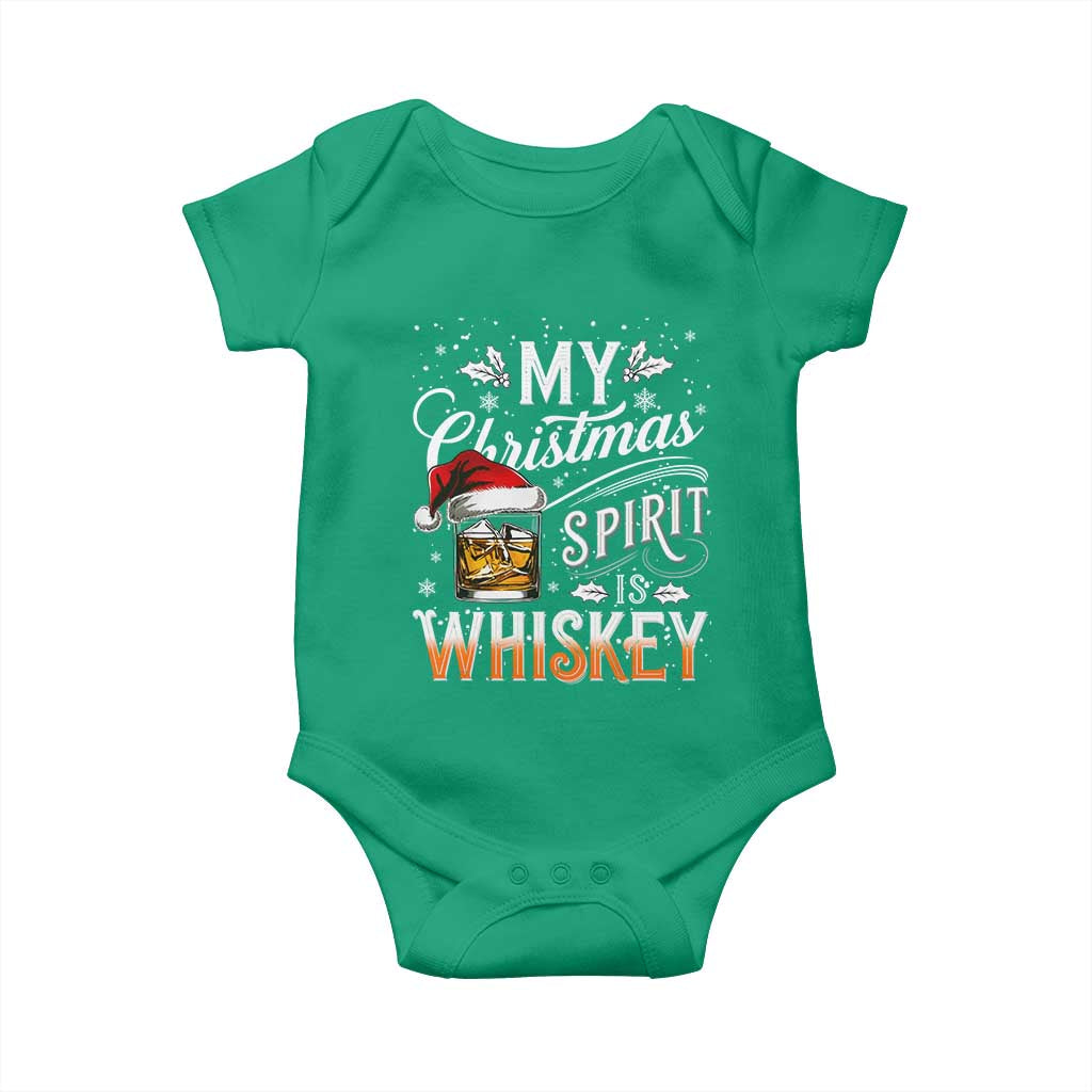 Funny My Christmas Spirit Is Whiskey Baby Onesie Holiday Drinking Festive Spirit TS02 Irish Green Print Your Wear