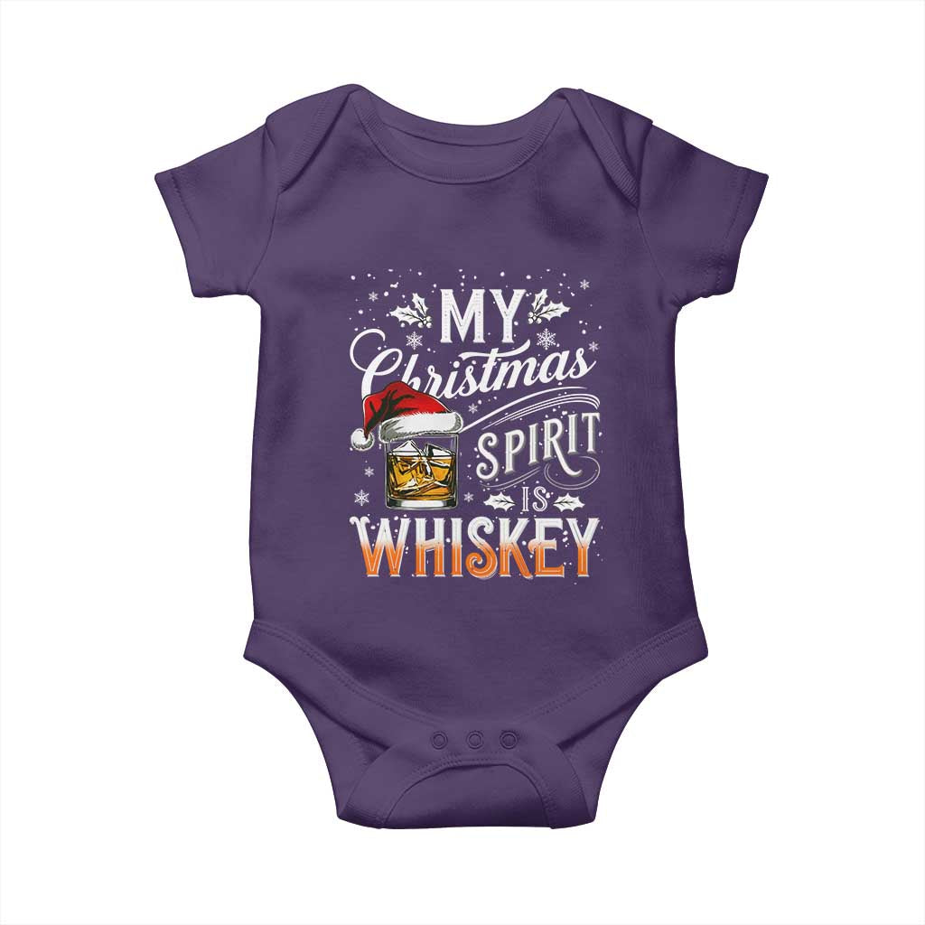 Funny My Christmas Spirit Is Whiskey Baby Onesie Holiday Drinking Festive Spirit TS02 Purple Print Your Wear