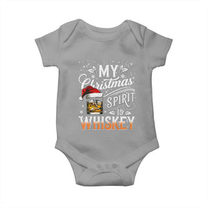 Funny My Christmas Spirit Is Whiskey Baby Onesie Holiday Drinking Festive Spirit TS02 Sport Gray Print Your Wear