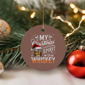 Funny My Christmas Spirit Is Whiskey Ceramic Ornament Holiday Drinking Festive Spirit TS02 1pc Mocha Print Your Wear