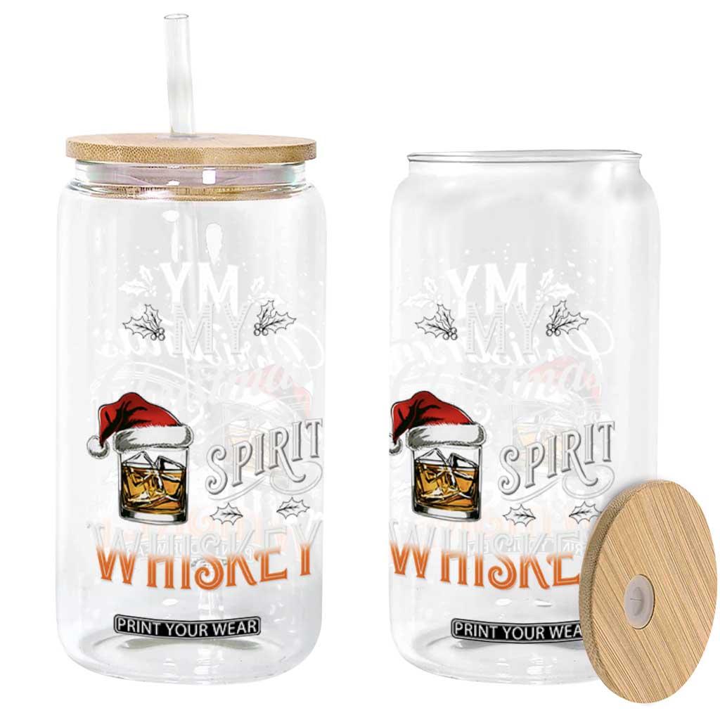 Funny My Christmas Spirit Is Whiskey Glass Can Holiday Drinking Festive Spirit TS02 Print Your Wear