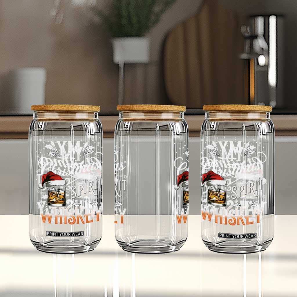 Funny My Christmas Spirit Is Whiskey Glass Can Holiday Drinking Festive Spirit TS02 Print Your Wear