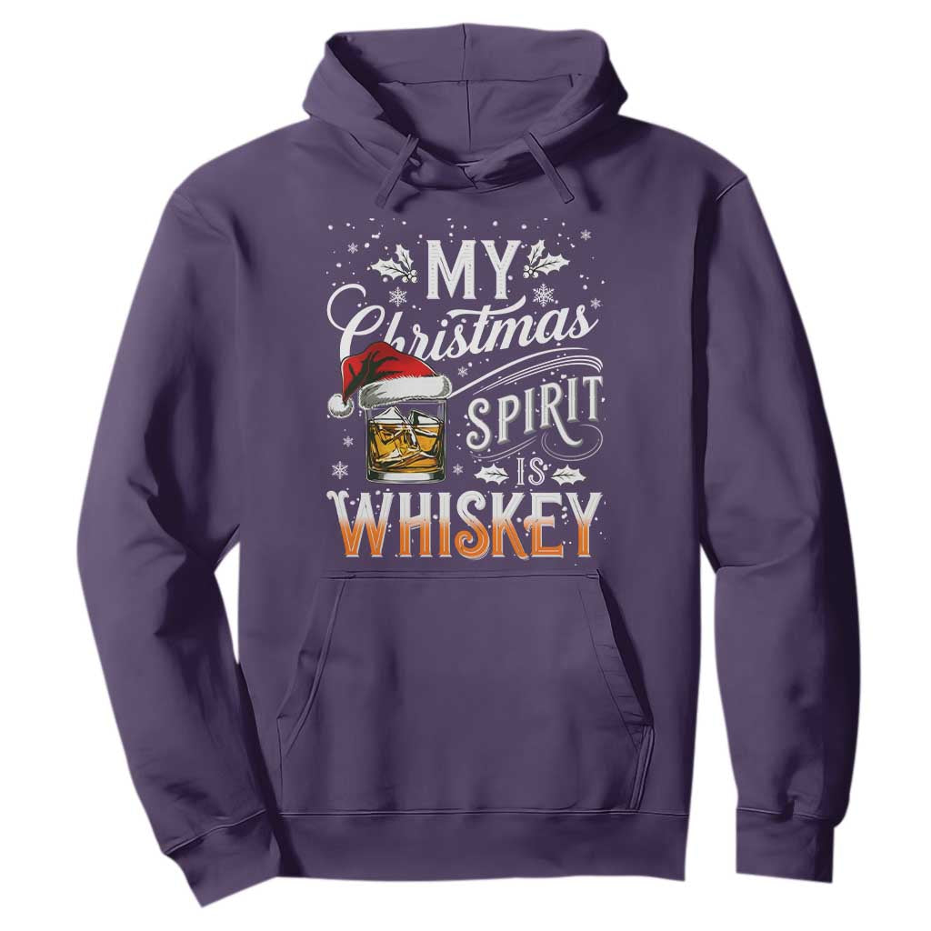 Funny My Christmas Spirit Is Whiskey Hoodie Holiday Drinking Festive Spirit TS02 Purple Print Your Wear
