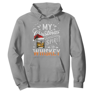 Funny My Christmas Spirit Is Whiskey Hoodie Holiday Drinking Festive Spirit TS02 Sport Gray Print Your Wear