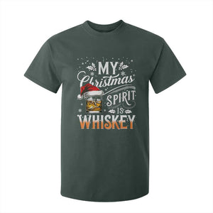 Funny My Christmas Spirit Is Whiskey T Shirt For Kid Holiday Drinking Festive Spirit TS02 Dark Forest Green Print Your Wear