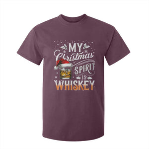 Funny My Christmas Spirit Is Whiskey T Shirt For Kid Holiday Drinking Festive Spirit TS02 Maroon Print Your Wear