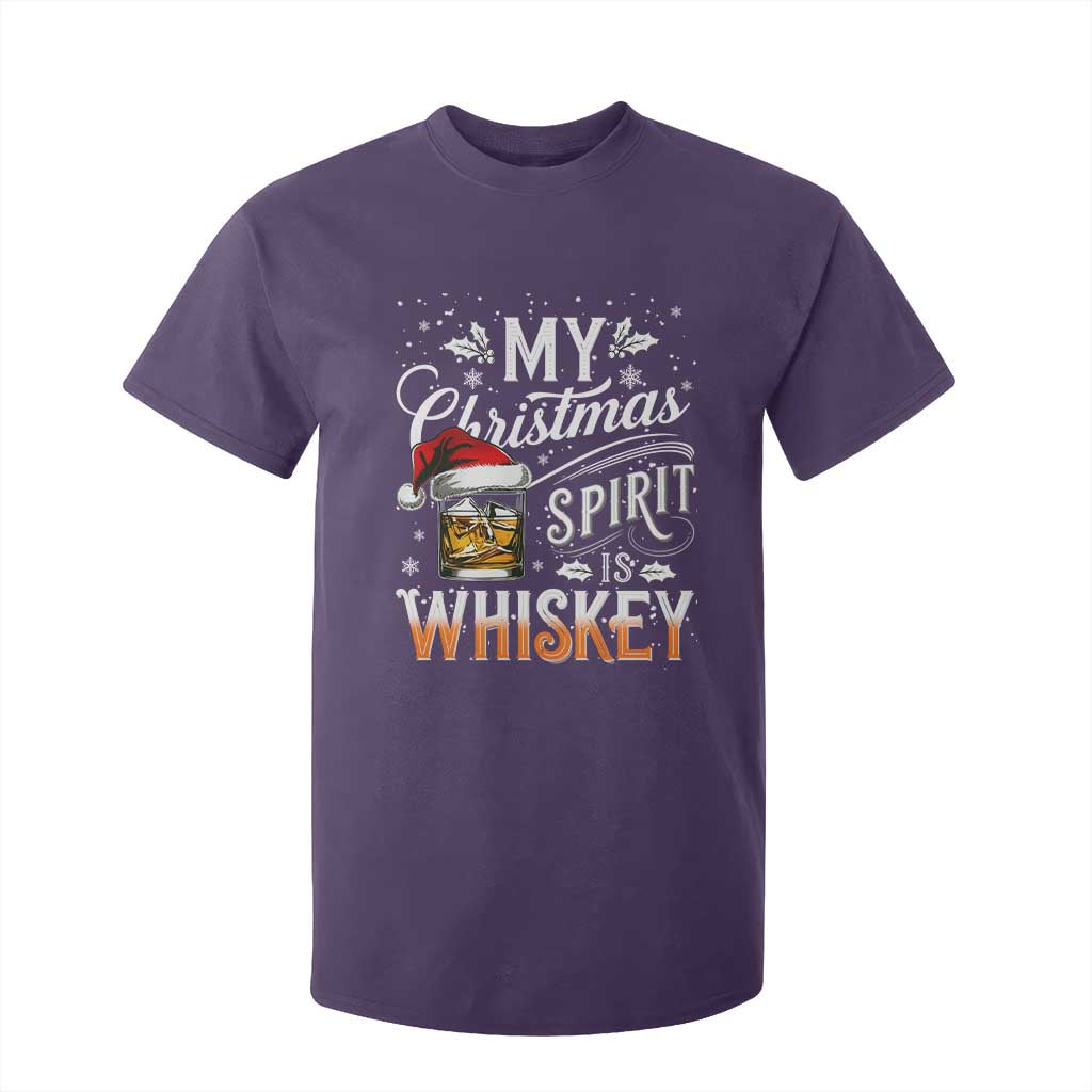 Funny My Christmas Spirit Is Whiskey T Shirt For Kid Holiday Drinking Festive Spirit TS02 Purple Print Your Wear