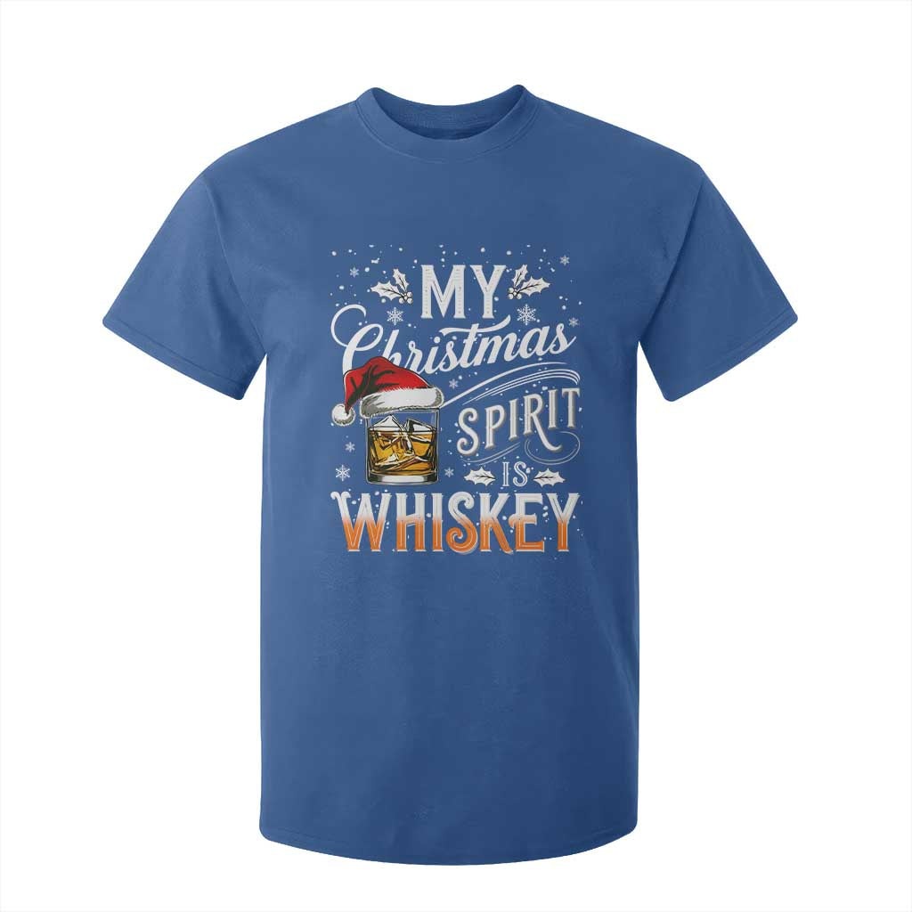 Funny My Christmas Spirit Is Whiskey T Shirt For Kid Holiday Drinking Festive Spirit TS02 Royal Blue Print Your Wear