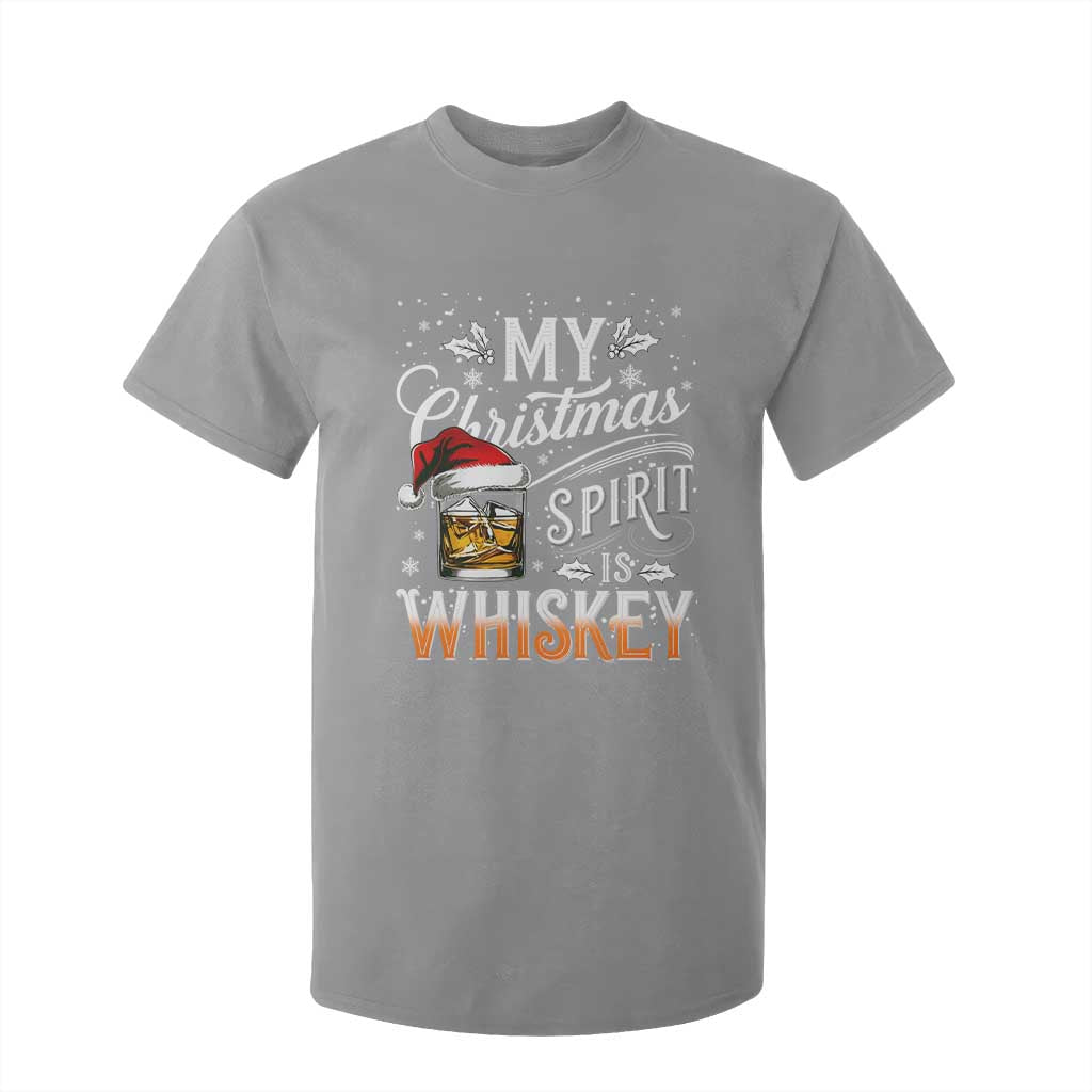 Funny My Christmas Spirit Is Whiskey T Shirt For Kid Holiday Drinking Festive Spirit TS02 Sport Gray Print Your Wear