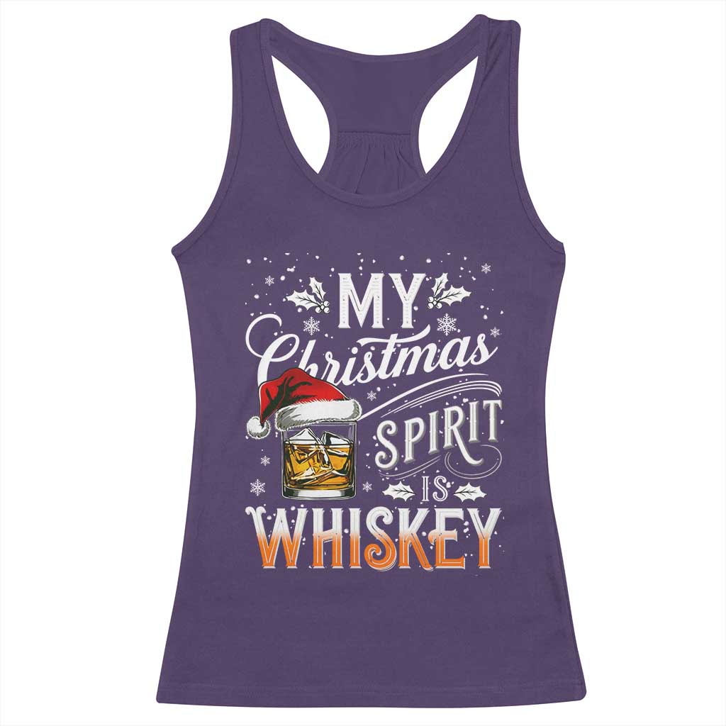 Funny My Christmas Spirit Is Whiskey Racerback Tank Top Holiday Drinking Festive Spirit TS02 Purple Print Your Wear